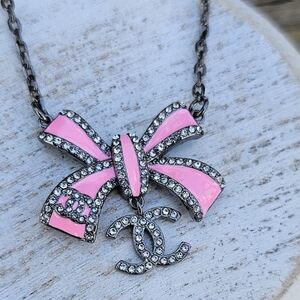 Pink Bow Necklace (Stamped) HQ